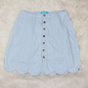 Lut Tulip Cut Denim Color Skirt Midi